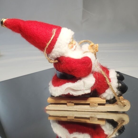 Santa Claus Christmas Sled Decoration Ornament Accessories Holiday Decor - Picture 4 of 9